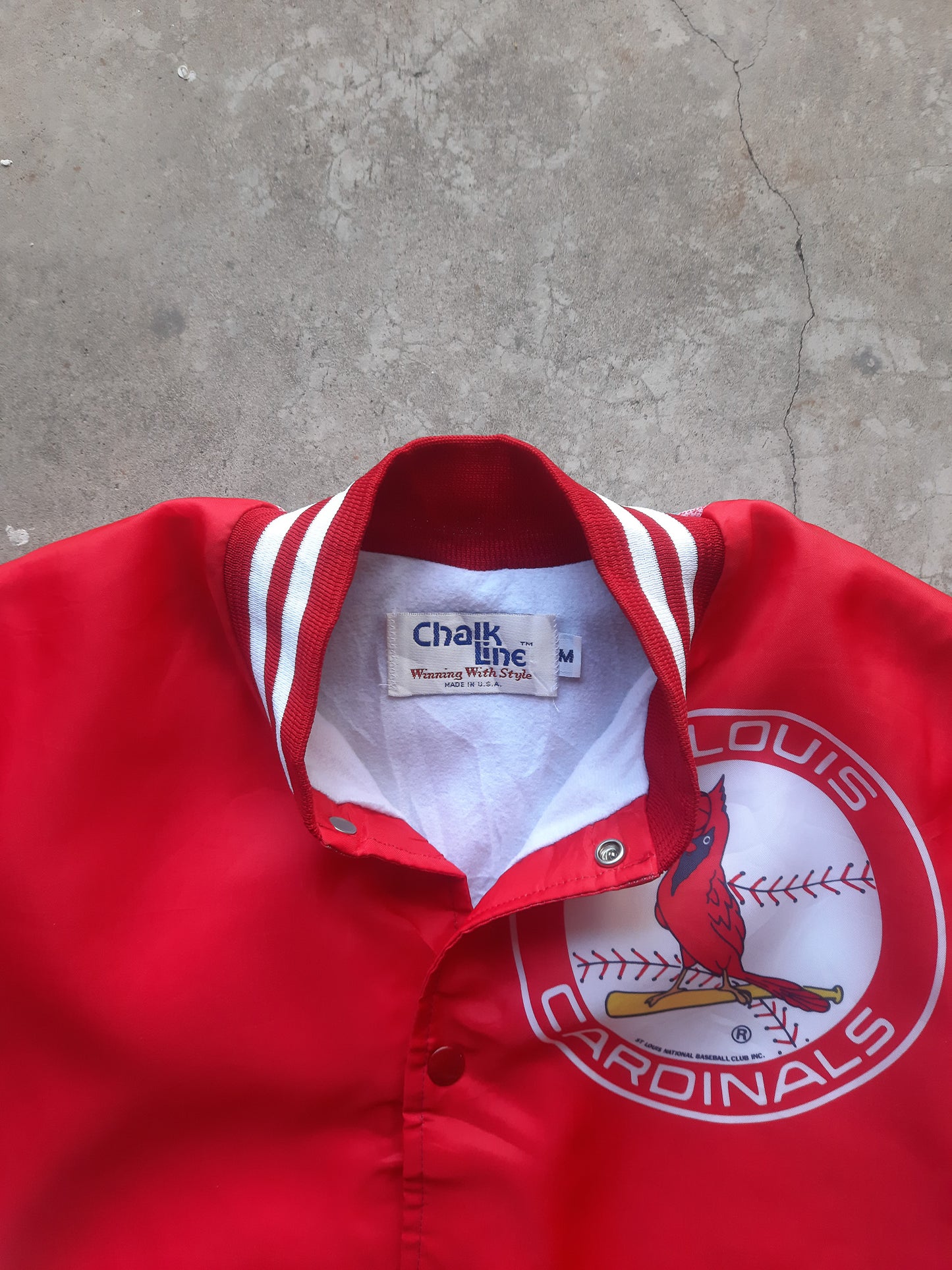 Vintage 80s Chalk Line St. Louis Cardinals Fanimation MLB Varsity Jacket (M)