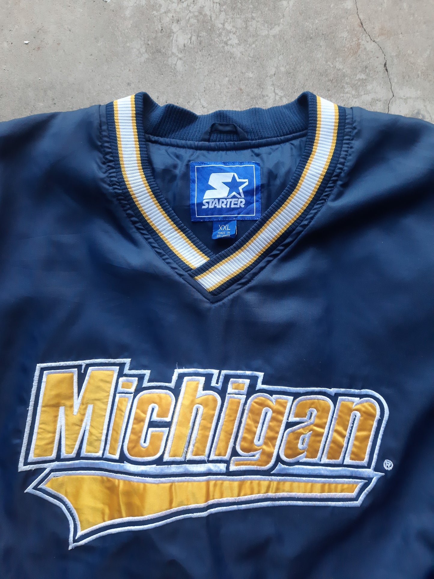 Vintage 90s Starter Michigan Wolverines NCAA University of Michigan Pullover (2XL)