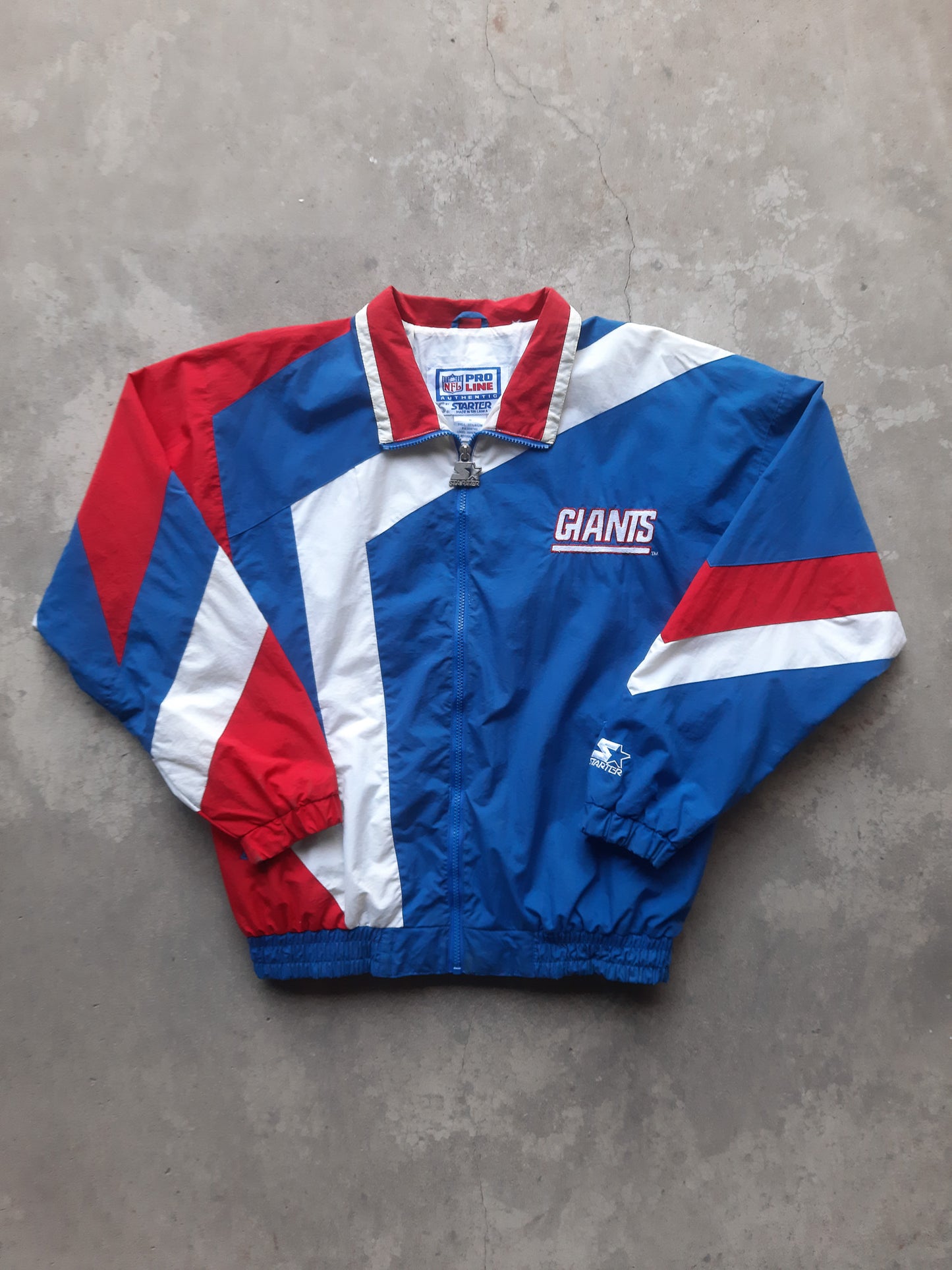 Vintage 90s Starter Pro Line New York Giants Full Zip Windbreaker (S)