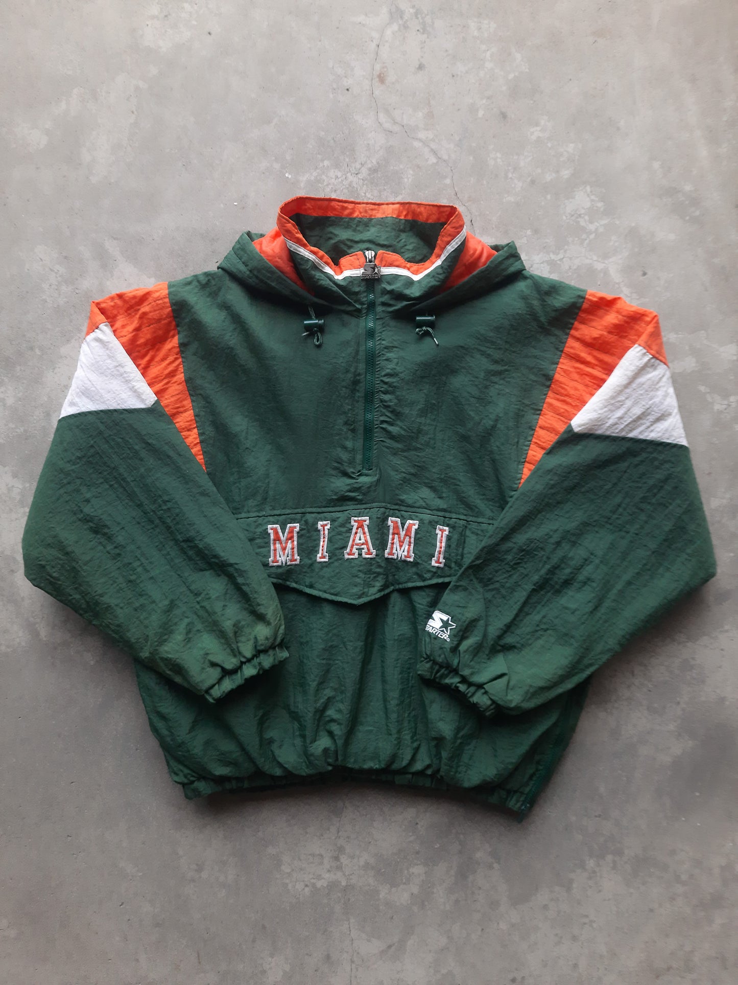 Vintage 90s Starter Miami Hurricanes NCAA University of Miami Anorak Pullover (XL)