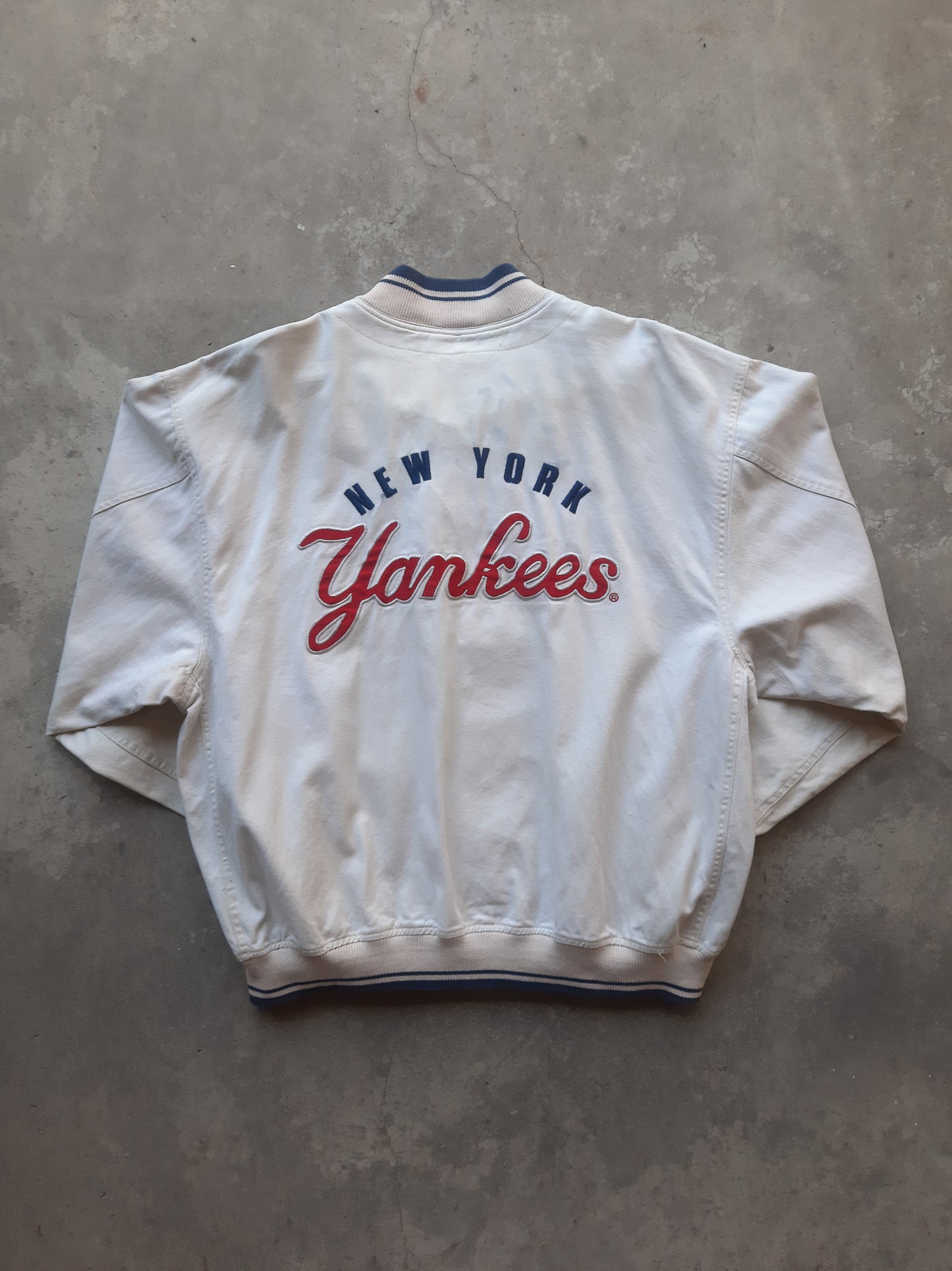 Vintage 90s Mirage New York Yankees Script MLB Varsity Jacket (XL)