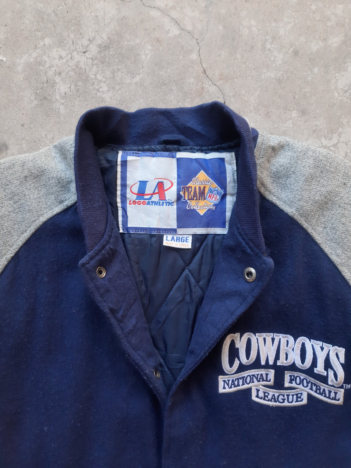 Vintage 90s Logo Athletic Dallas Cowboys NFL Wool Varsity Jacket (L)