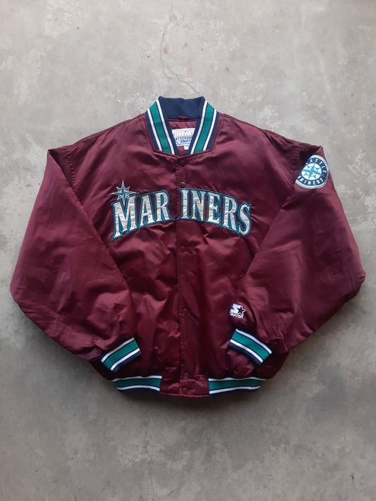 Vintage 90s Starter Seattle Mariners MLB Satin Jacket (2XL)