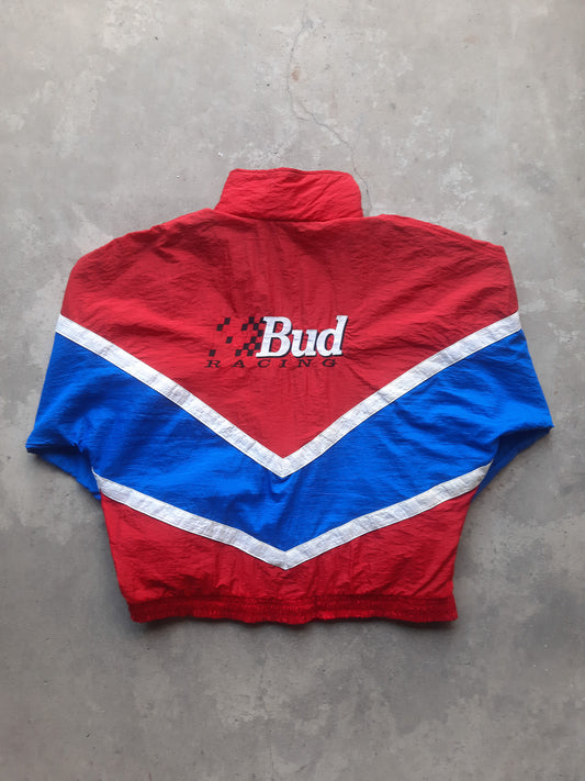 Vintage 90s Ken Schrader Bud Racing Nascar Windbreaker (XL)