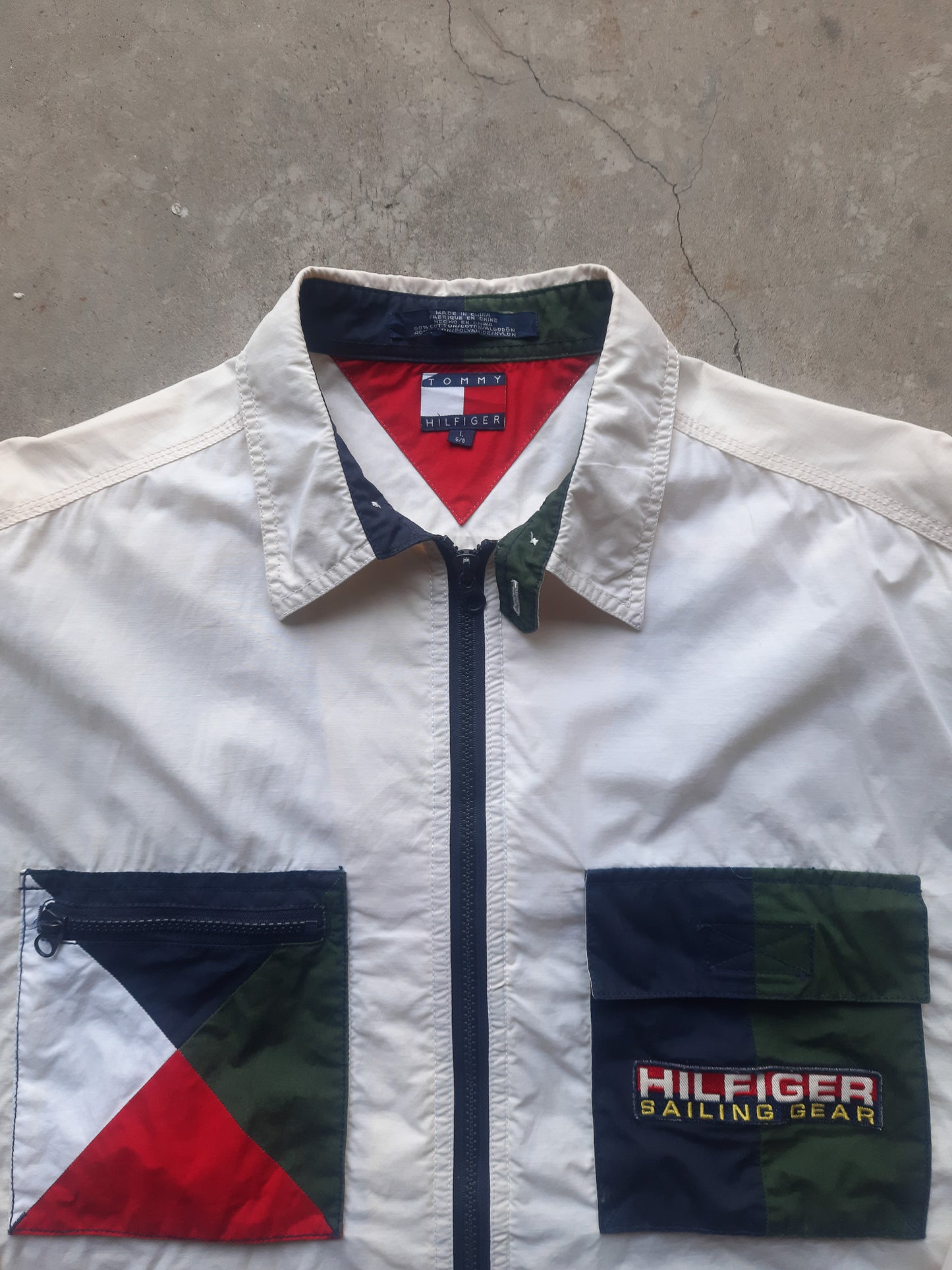 Vintage 90s Tommy Hilfiger Sailing Gear Zip Up Overshirt Jacket (L)