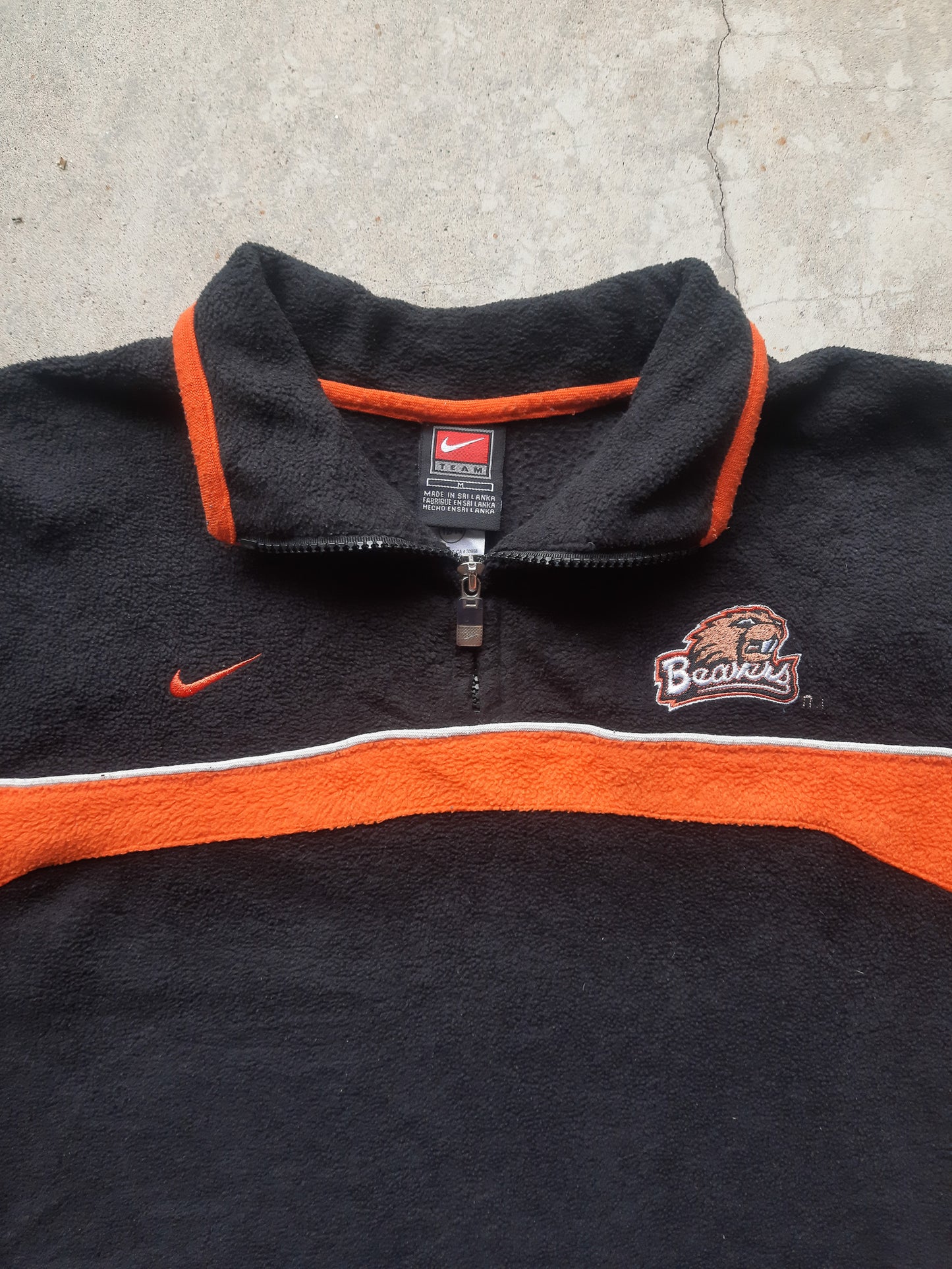 Vintage 90s Nike Team Oregon State Beavers NCAA Oregon State University Quarter Zip Fleece (XS)