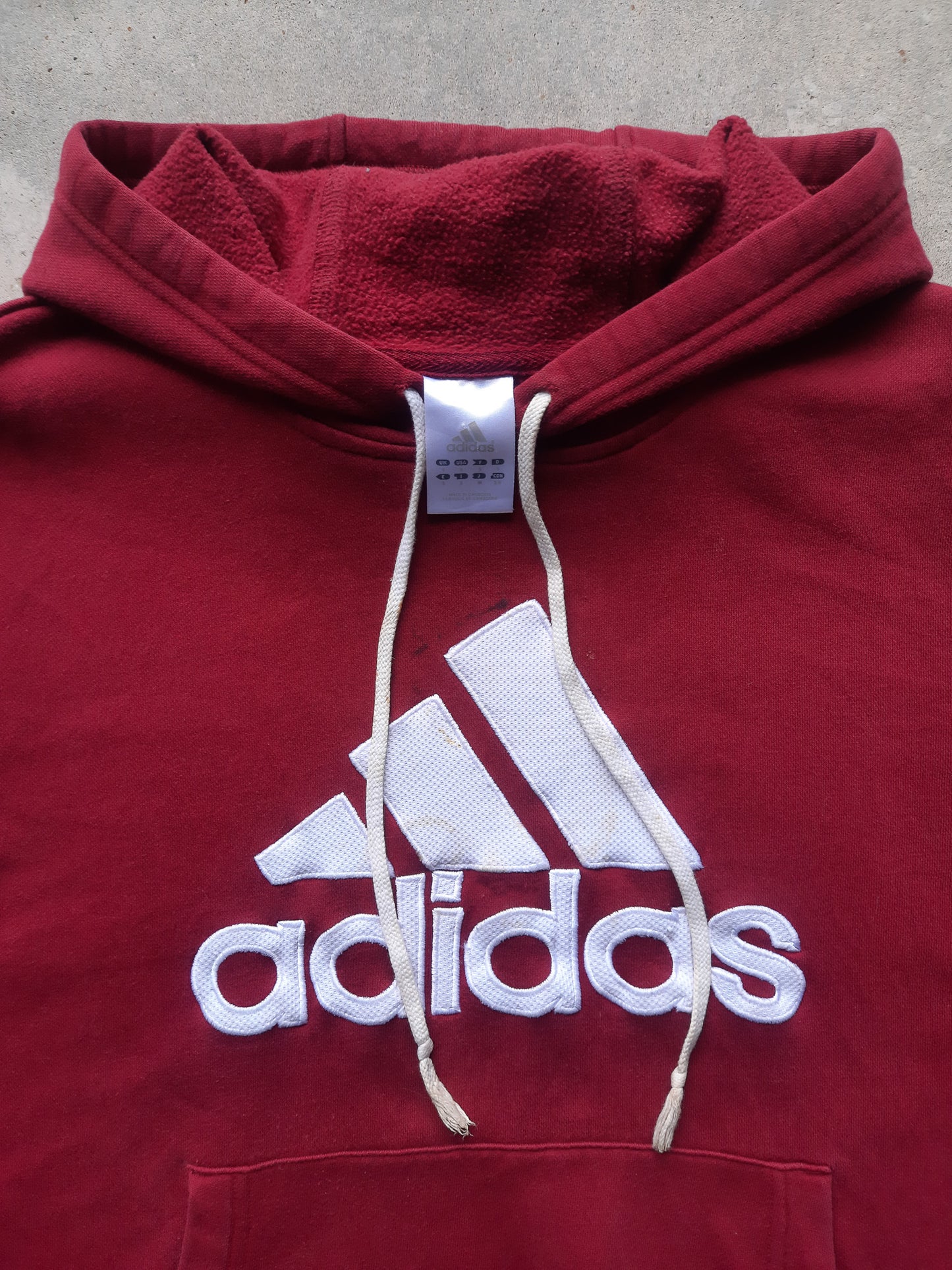 Vintage 2005 Adidas Large Embroidered Logo Hooded Sweatshirt (S)