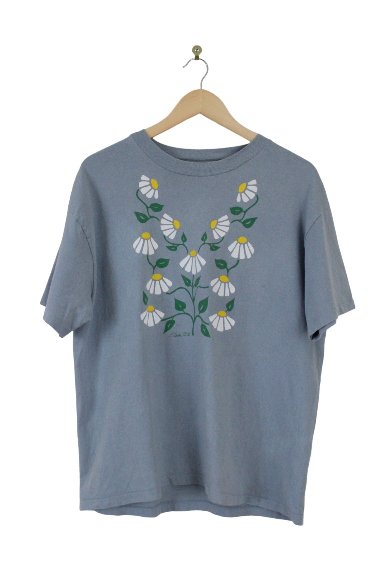 Vintage 1996 Sunflower Print T-Shirt (L)