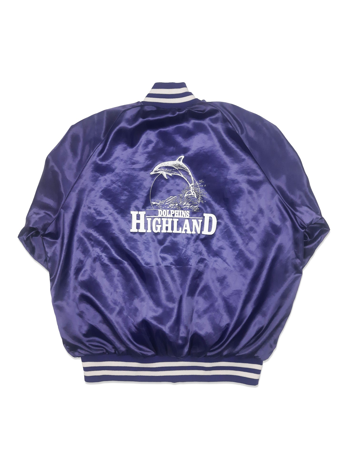 Vintage 90s Dolphins Highland Satin Varsity Jacket (XL)